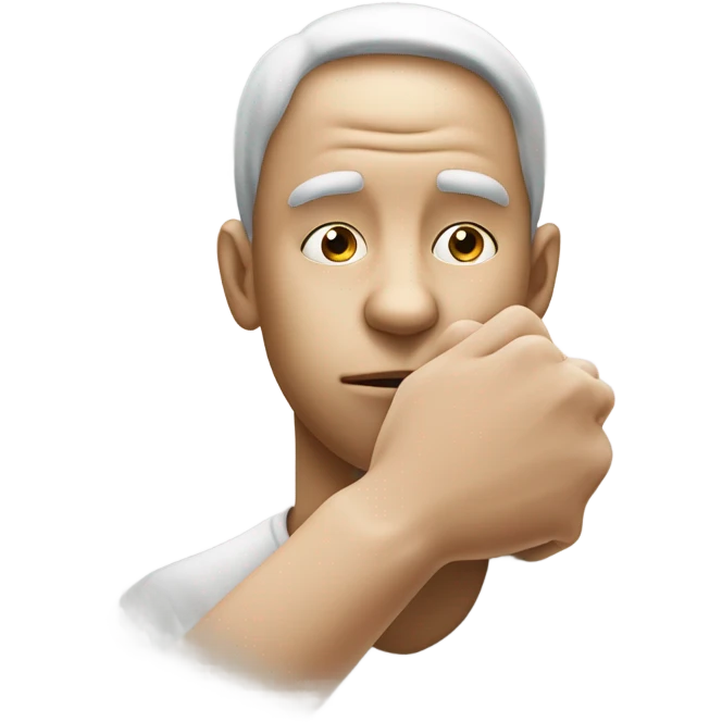 Hand on face shake my head emoji
