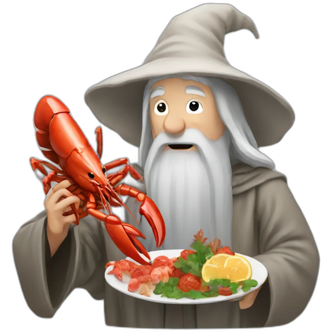 Gandalf eating a lobster emoji