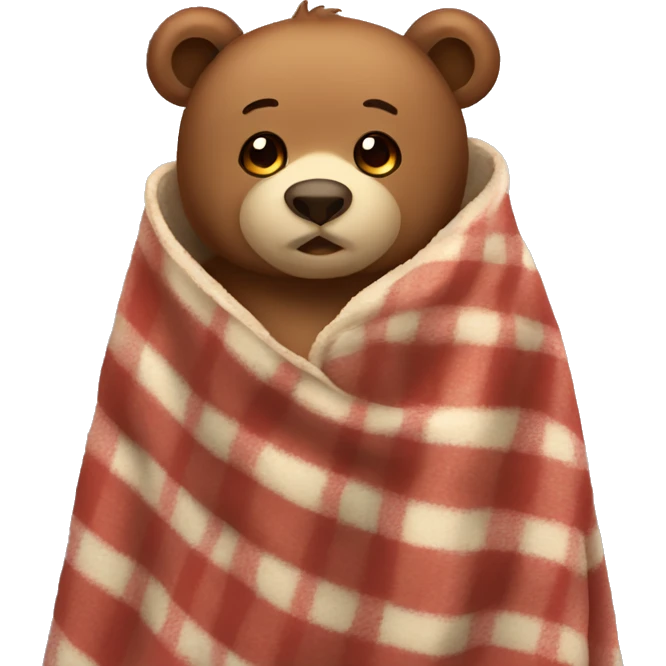 bear cozy in blanket emoji