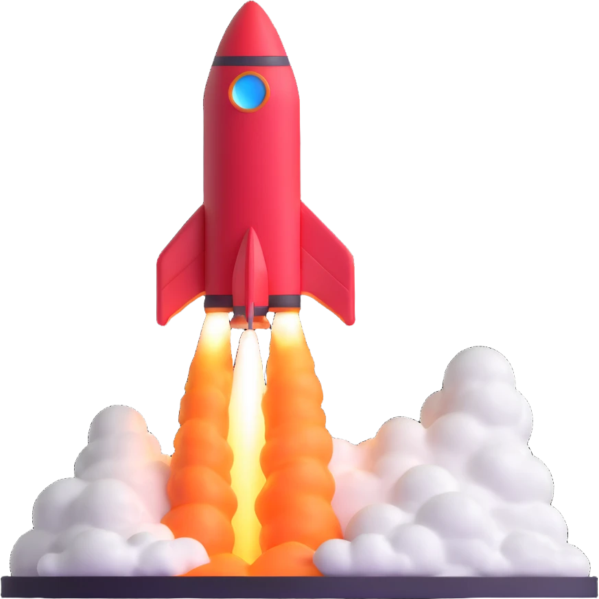 rocket ship blasting off emoji