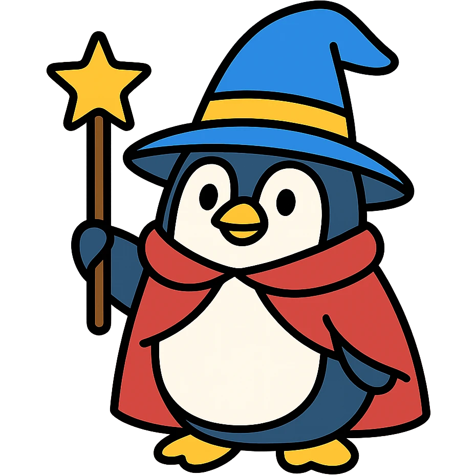 Penguin Wizard emoji