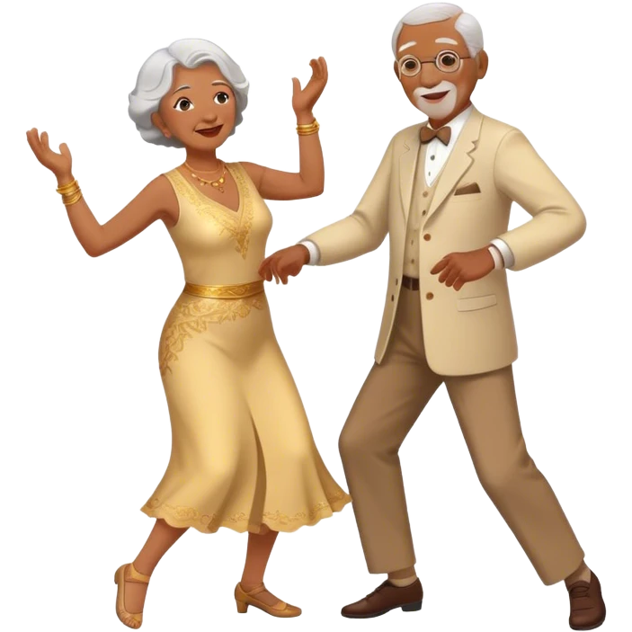 Old couple dancing emoji