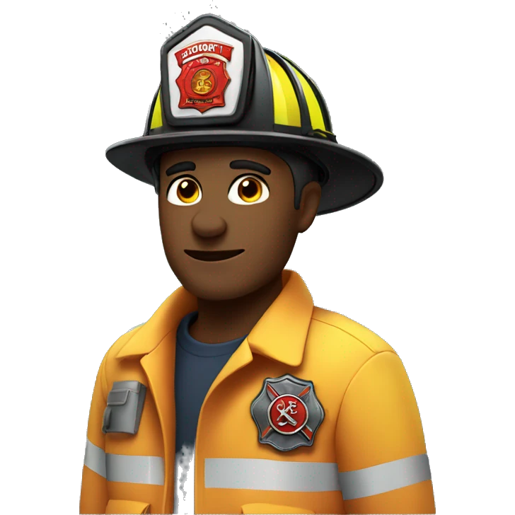 Firefighter wearing 58 badge  emoji