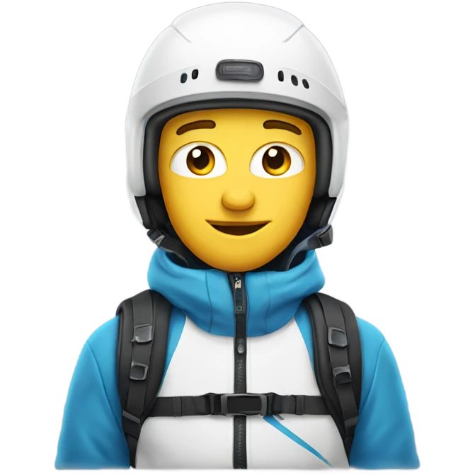 white guy with stubs in skiing gear emoji