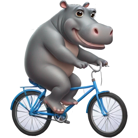 hippo riding a bicycle  emoji