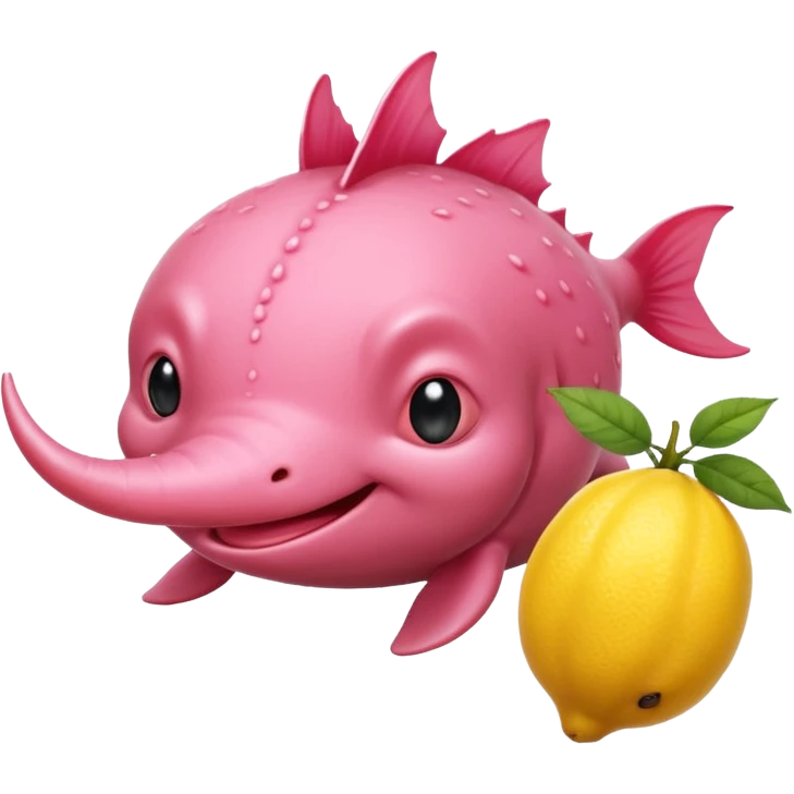 J’aimerais un Axolotl en dessin anime un peu rose qui mange un citron emoji