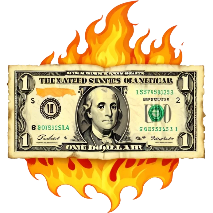 burning one money emoji