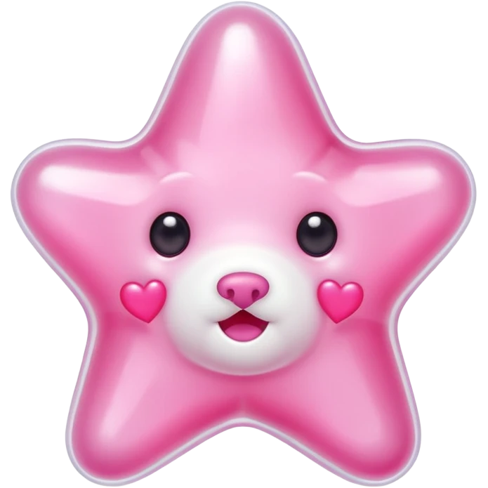 White jelly bear in the shape of a [unclear] with large pink heart-shaped eyes emoji