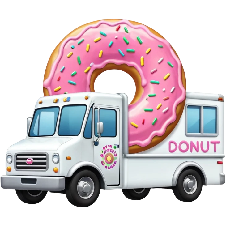 big donut truck with donut decals, frosting decals and sprinkle decals emoji