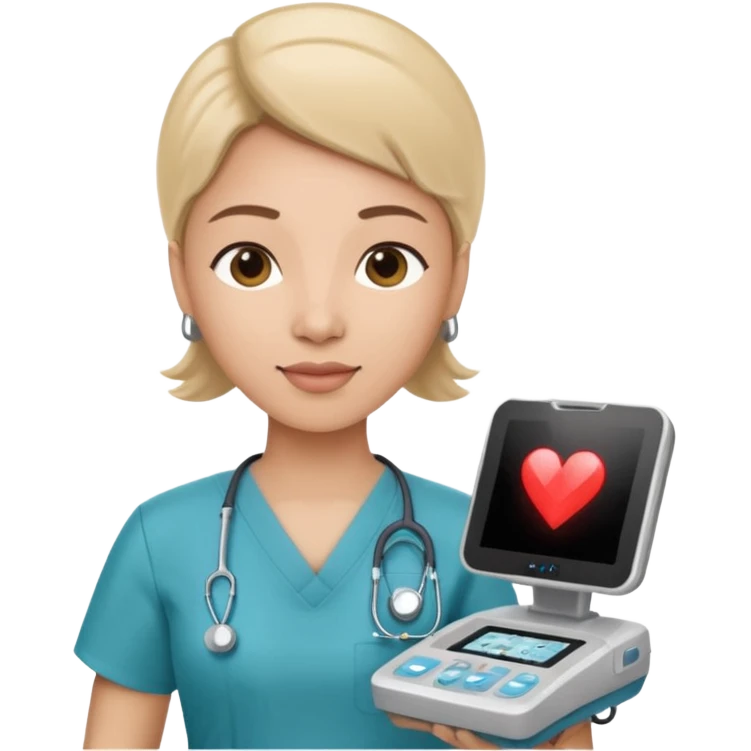 Cardiac sonographer with Philips ultrasound machine emoji
