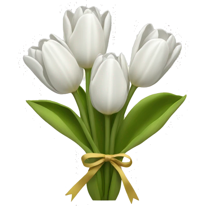 white tulip bouquet  emoji