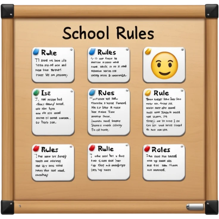 school rules on the noticeboard  emoji