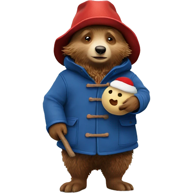 Paddington making a snowman emoji