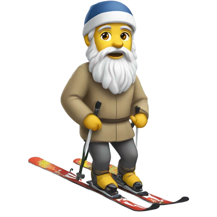 Socrates on mountain skis emoji