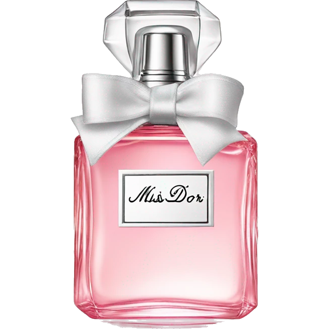 Light pink Miss Dior perfume with bow emoji