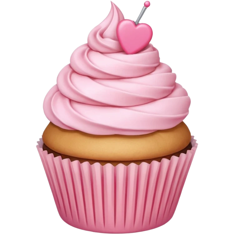 **“Kawaii pembe cupcake, üstünde fiyonk, pastel tonlar, emoji
