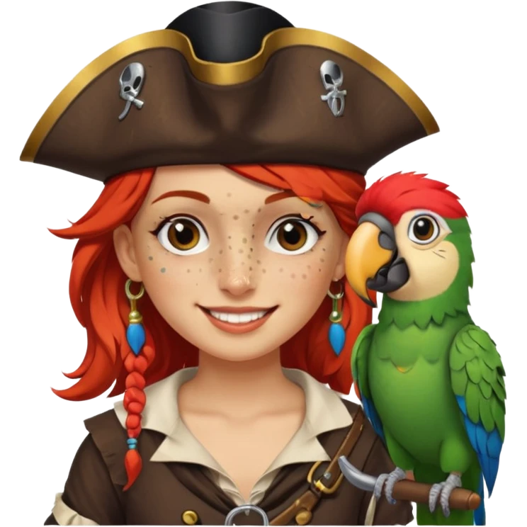 pirate and parrot😈👧🏻😏 emoji