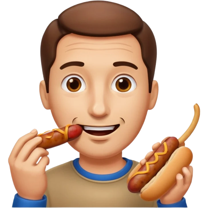 sausage eating man emoji