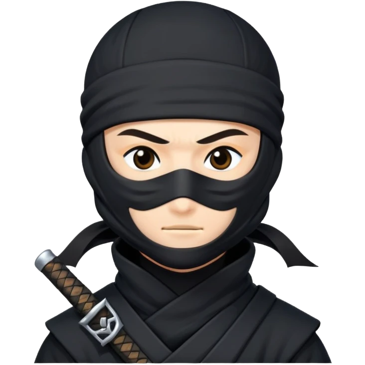 a ninja in black outfit with mask emoji