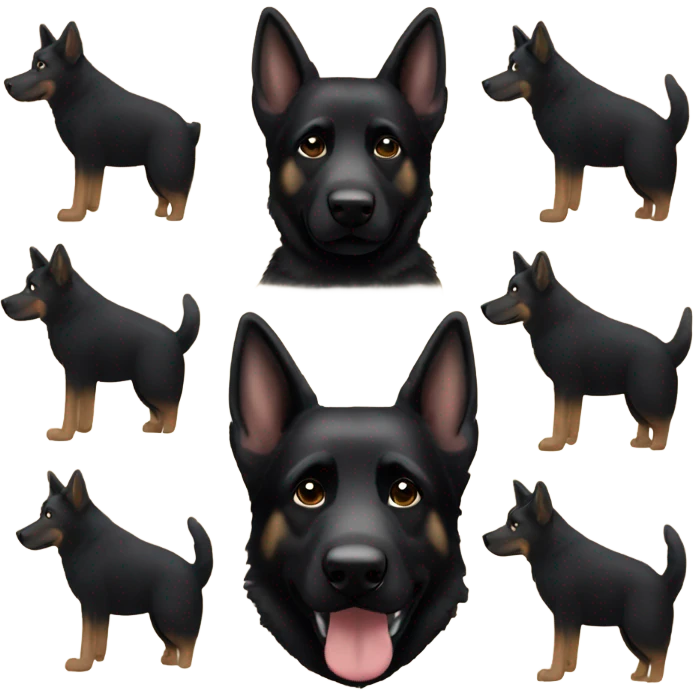 All black German shepherd cowboy  emoji