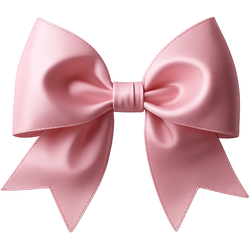 Remove the background and keep only the pink gothic bow in a photorealistic style. emoji