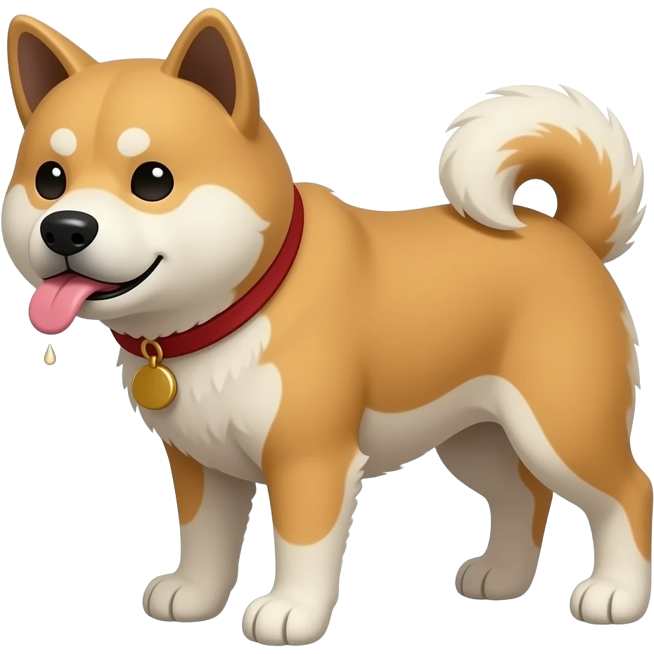 Hachiko dog in chibi cute animation drunk emoji