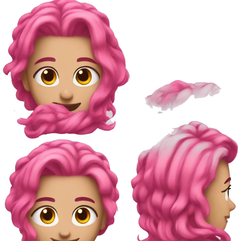 pink hair burhs emoji