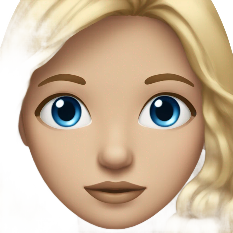 Brown/blonde hair girl with blue eyes n lashes emoji