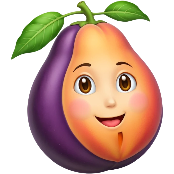 Peach sit on eggplant emoji