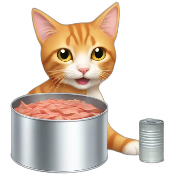 Uma Thurman kill billa ginger cat eating a tin of tuna emoji