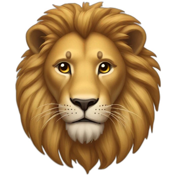 Lion mélanger avec un lion emoji