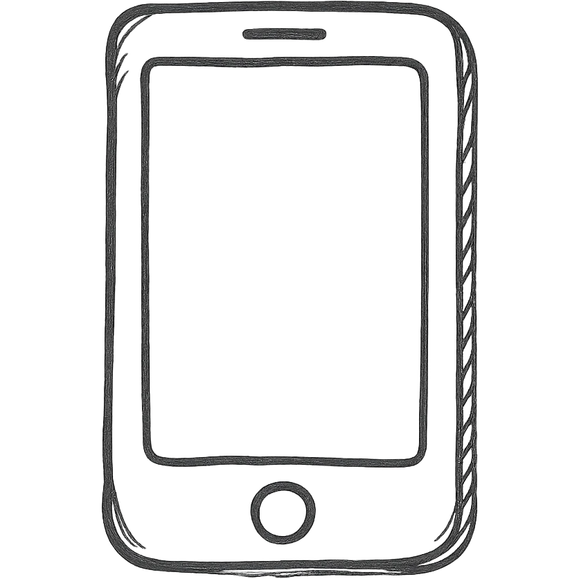 hand drawn outlined phone icon emoji