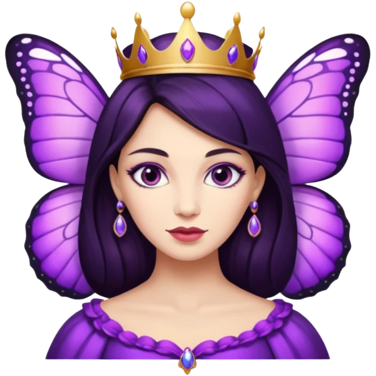 Russian queen purple butterfly dark hair  emoji