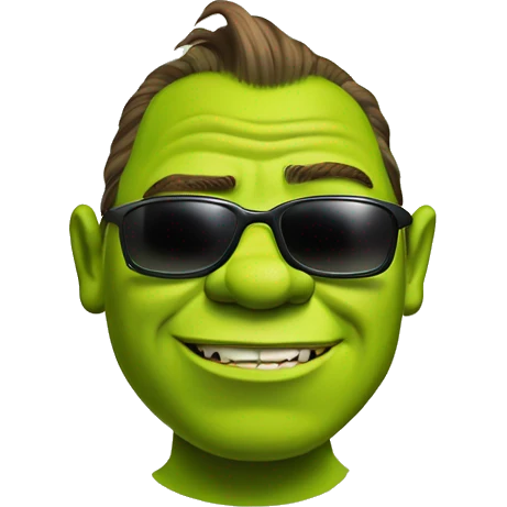 Shrek with sunglasses emoji