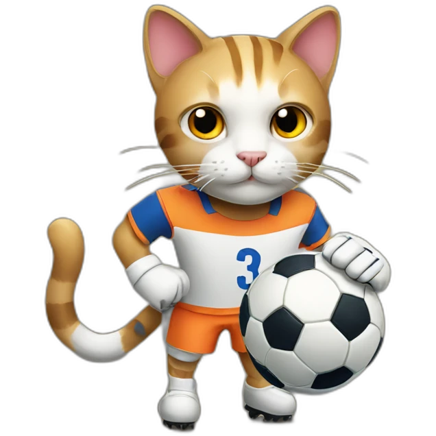 cat playing as soccer goalkeeper emoji