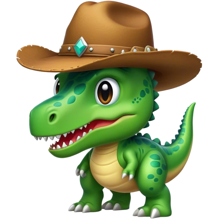 Dino wearing cowboy hat emoji