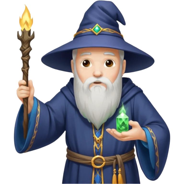 old wizard casting spells emoji