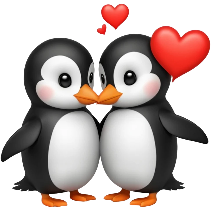 A pingouin sending a kiss with a red heart  emoji