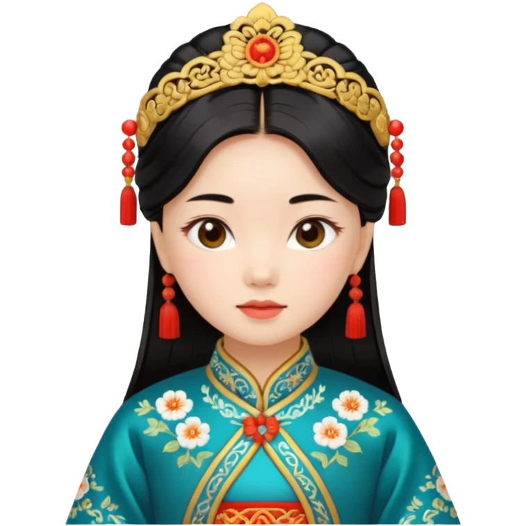 chinese girl in traditional costume emoji