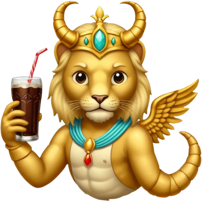 leon con alas y cola de escorpion emoji