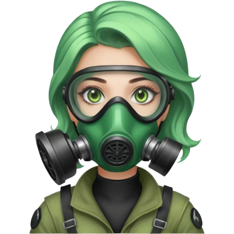 glitter green viper valorant female gas mask emoji