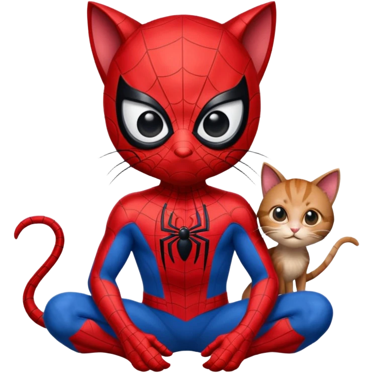 Spider man with a spider cat emoji