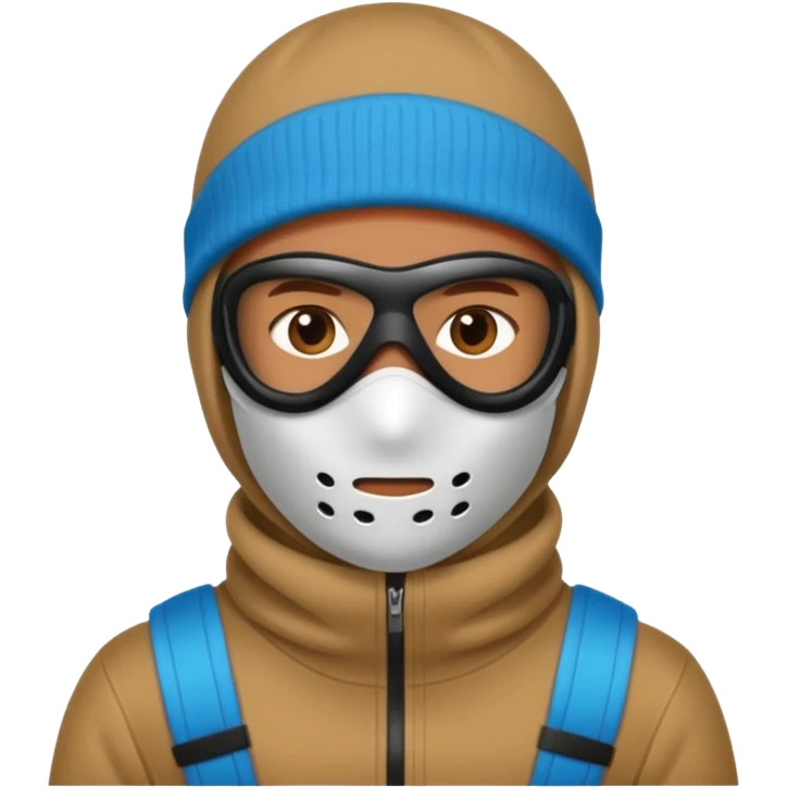 Black Yn wearing a ski mask emoji
