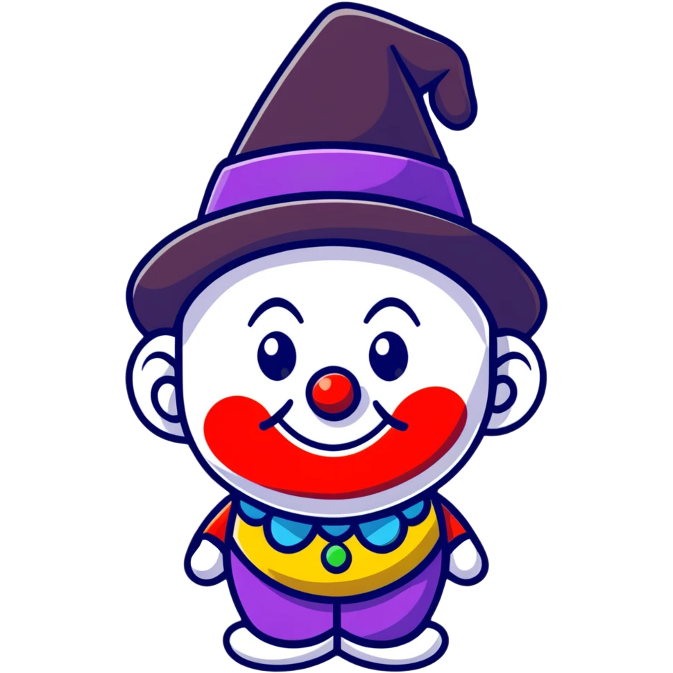 bright clown with hat emoji