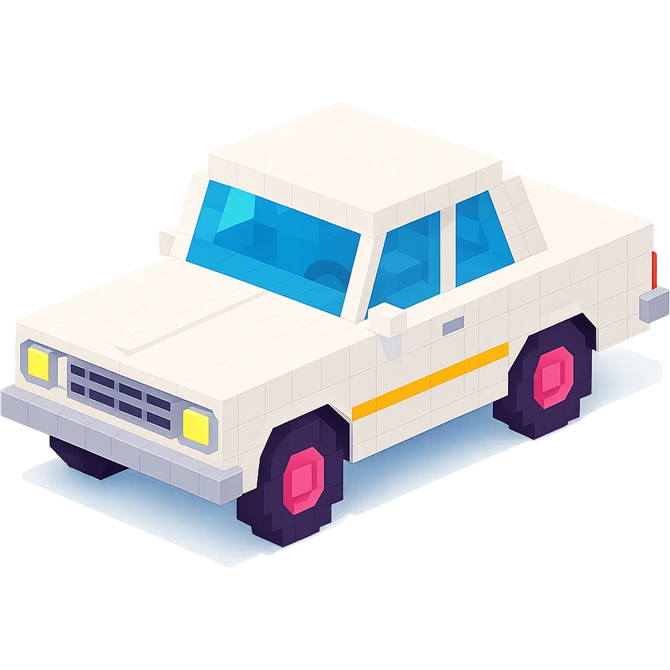 1964 Chevrolet Chevelle Malibu, white, inspired by Pulp Fiction, isometric view emoji
