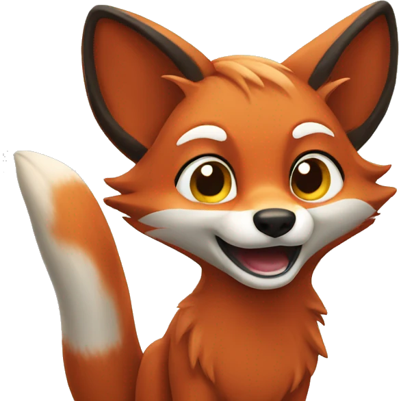 RED FOX WAVING emoji
