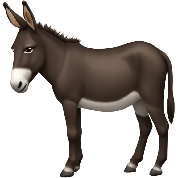 2 Donkeys dark brown full body emoji