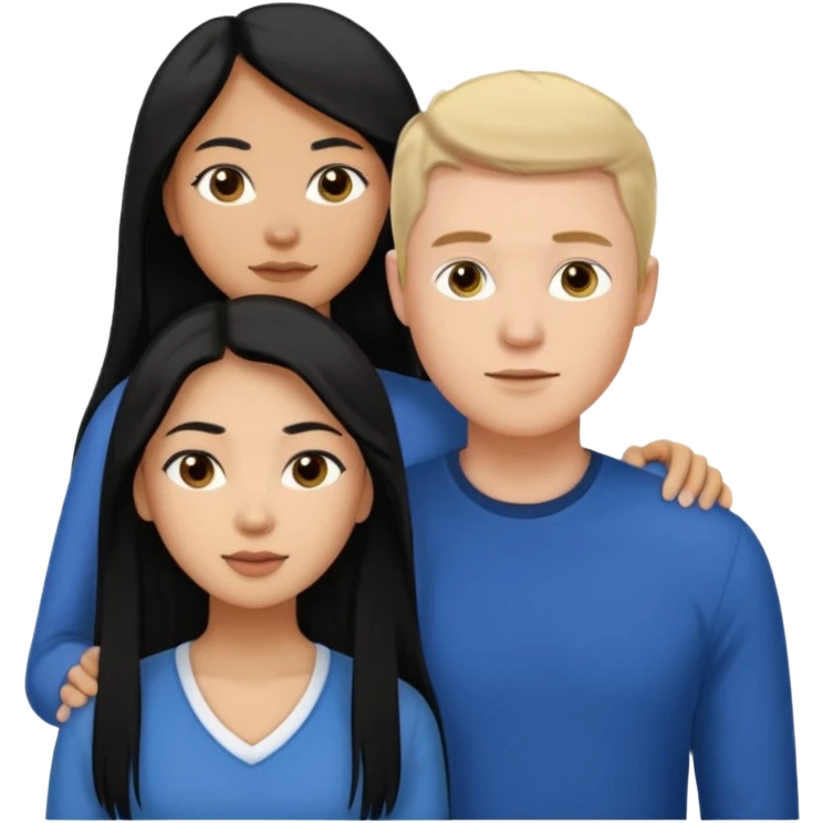 Mixed race couple, white male with mixed female (asian & black)
the female is more asian than she is black, she has long hair and tanned skin, and black eyes
The male is french, he has tall dirty blond hair emoji