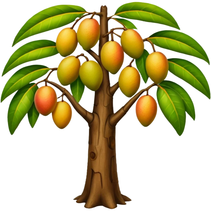 Mango tree, very minimal mangos emoji