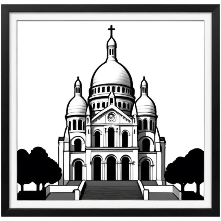 
now I want the Sacre Coeur church in black and white emoji